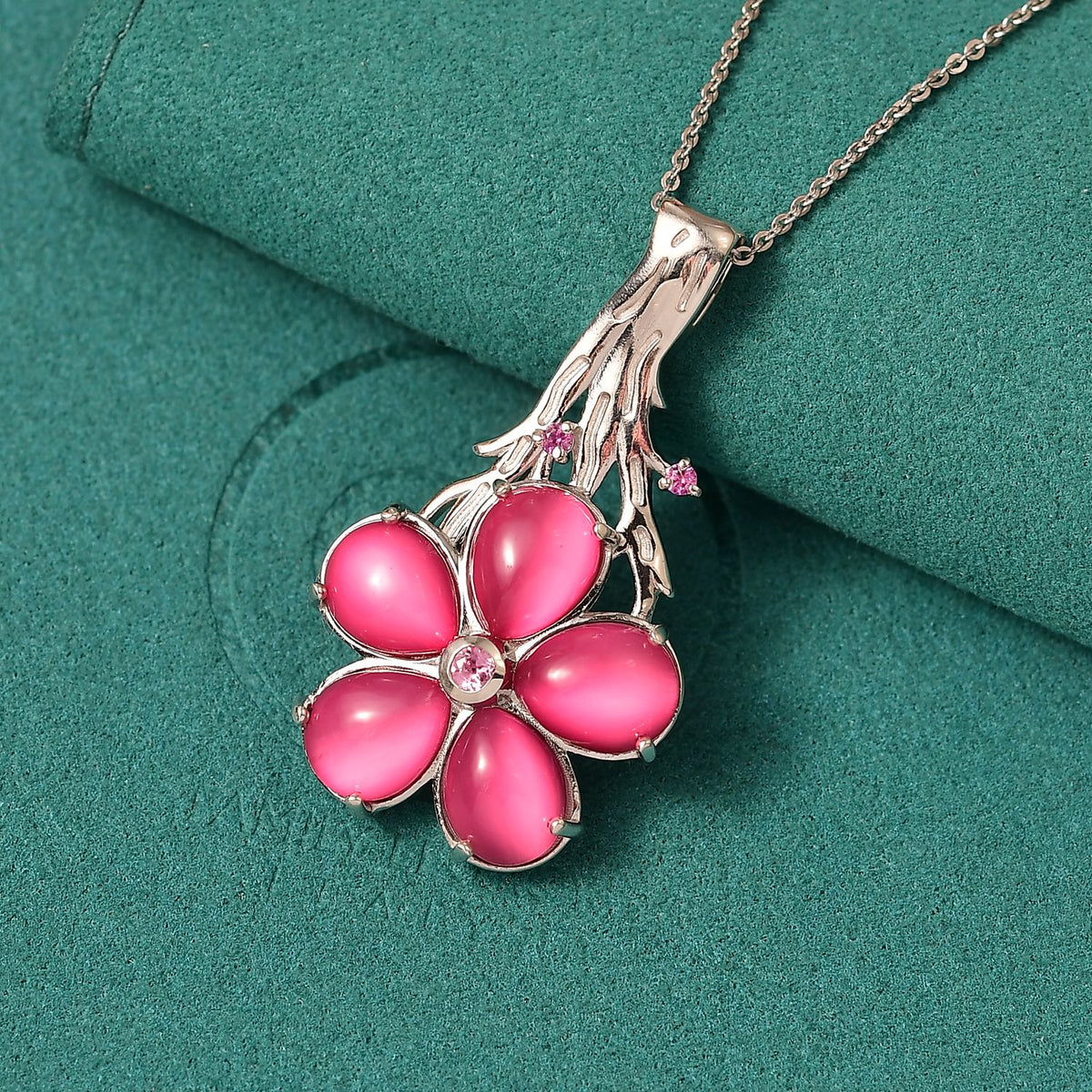 GP Italian Garden Kollektion - Maulbeer Mondstein, Rosa und blaues Saphir Schmuckset