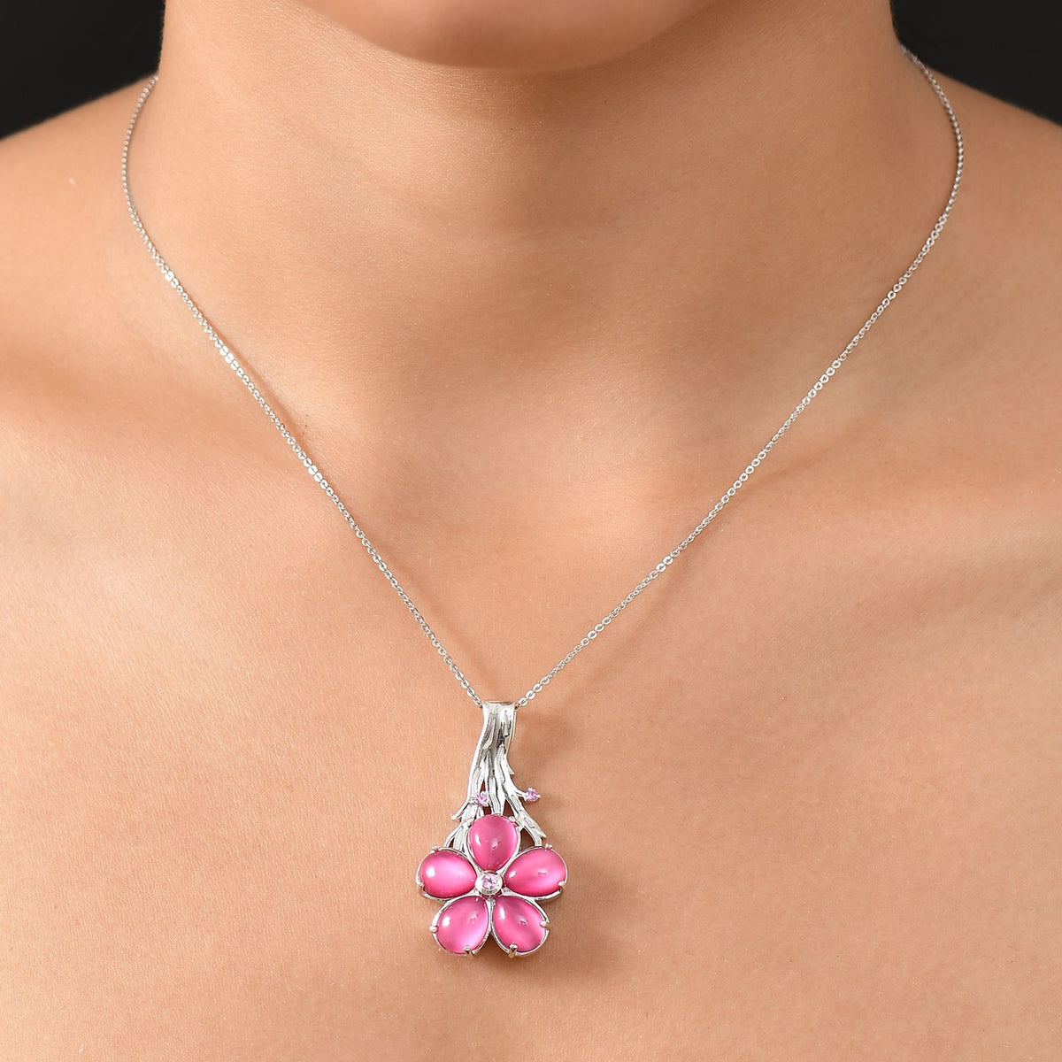 GP Italian Garden Kollektion - Maulbeer Mondstein, Rosa und blaues Saphir Schmuckset