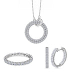 Schmuck-Trio: LUXURIANT DIAMOND SI-GH Labor Diamant Schmuckset (Ringgröße 17,5)