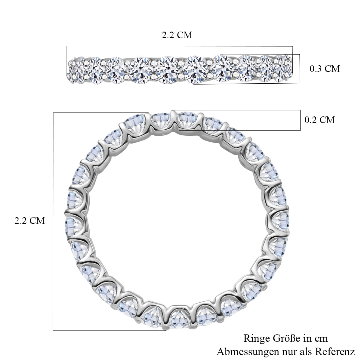 Schmuck-Trio: LUXURIANT DIAMOND SI-GH Labor Diamant Schmuckset (Ringgröße 17,5)