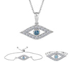 LUXURIANT SI Labor blaues Diamant und SI-GH weißes Labor Diamant Schmuckset