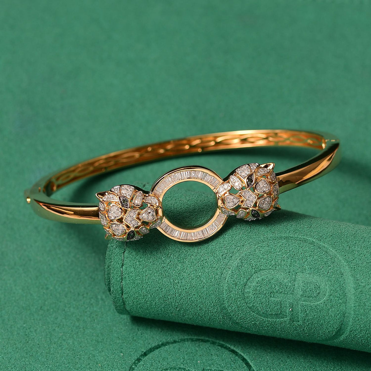 GP Kollektion - Multi Diamant und Kanchanaburi blauer Saphir 19cm Armreif und Ohrringe