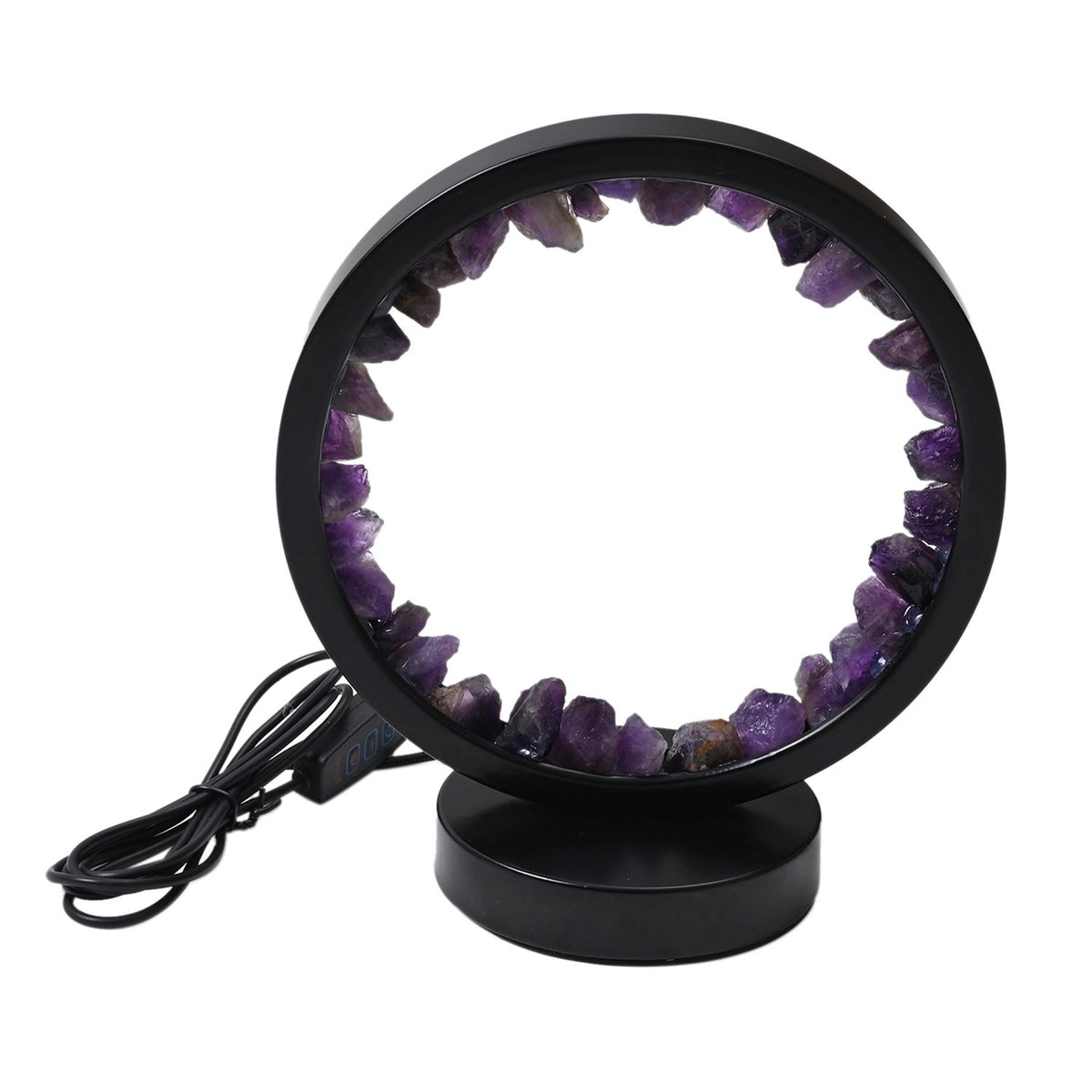 Grüne Aventurin  Rosenquarz und Amethyst Kristall-Wellnesslampe mit USB-Anschluss