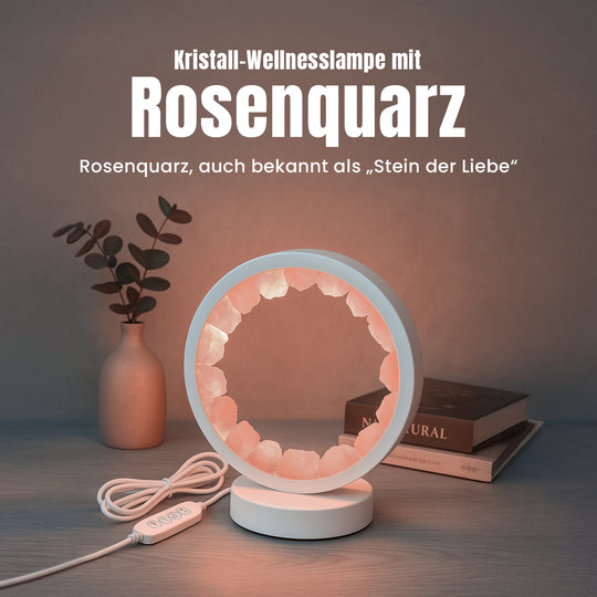 Grüne Aventurin  Rosenquarz und Amethyst Kristall-Wellnesslampe mit USB-Anschluss