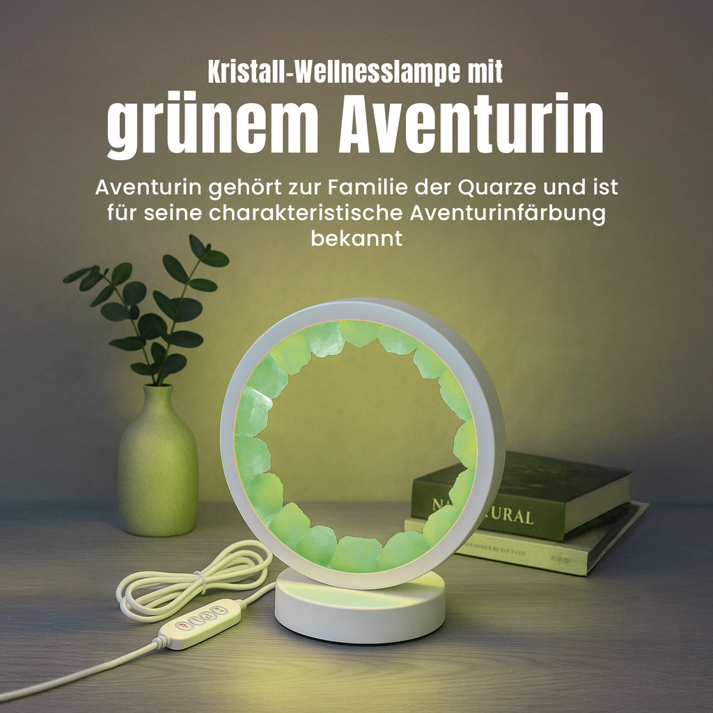Grüne Aventurin  Rosenquarz und Amethyst Kristall-Wellnesslampe mit USB-Anschluss