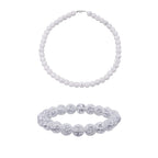 Eis Quarz Halskette 45cm und Armband 19cm