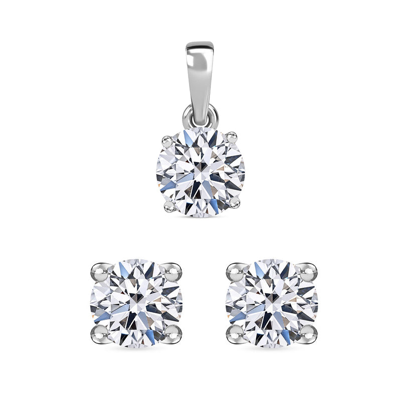 LUXURIANT DIAMOND- SGL zertifizierte VS-EF Labor Diamant Ohrringe und Anhänger in 375 Weißgold
