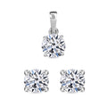LUXURIANT DIAMOND- SGL zertifizierte VS-EF Labor Diamant Ohrringe und Anhänger in 375 Weißgold