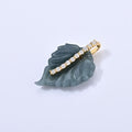 LUXURIANT DIAMOND - AA Olmek Jadeit, Lab Grown Diamant Anhänger 925 Silber Gelbgold Vermeil ca. 9,32 ct.