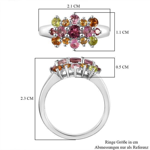 AA Mehrfarbig-Turmalin Ring 925 Silber rhodiniert (Größe 16.00) ca. 1,10 ct image number 14
