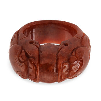 Burmesischer Rote Jadeit Jade Ring (Gr&ouml;&szlig;e 18.00) ca. 85.00 ct