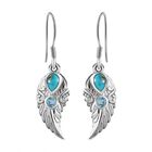 Sierra Nevada Türkis und Blau Topas Ohrringe, 925 Silber platiniert ca. 1.21 ct