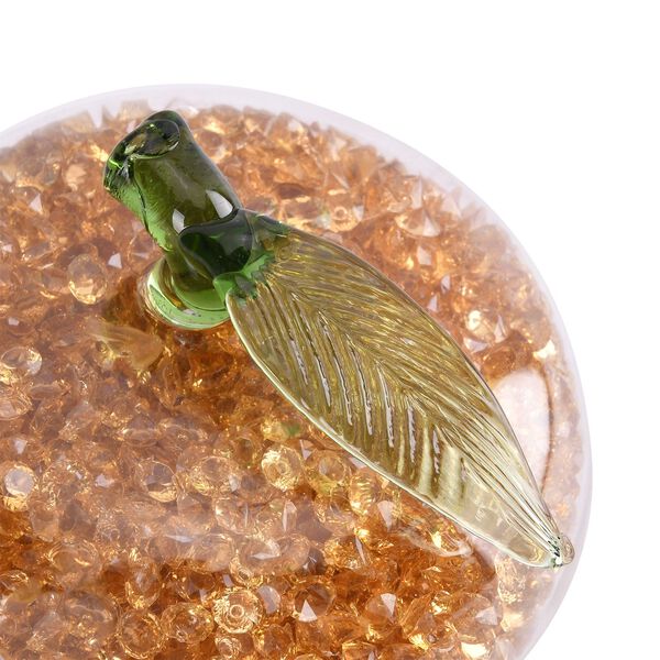 Handgefertigter und dekorativer Apfel-Figur aus Kristall, Gelb image number 6