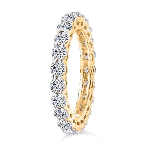 LUXURIANT DIAMOND - Lab Grown Diamant SI-GH SGL zertifiziert Ring 925 Silber 750 Gelbgold Vermeil (Größe 20.00) ca. 2.00 ct image number 4