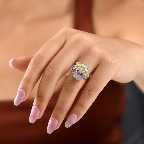 GP Shell Trionfo Kollektion - AA Multi-Edelstein, Zirkon und blauer Saphir Ring/ Anhänger  - 1,41 ct. image number 3