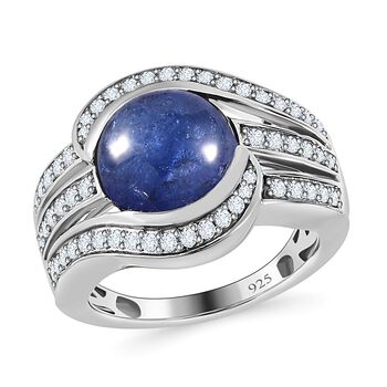 Tansanit und Zirkon Ring - 5,81 ct.