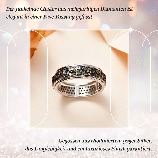 Blauer Diamant P3, Gelber Diamant Ring 925 Silber rhodiniert (Gr&ouml;&szlig;e 18.00) ca. 1,00 ct image number 2