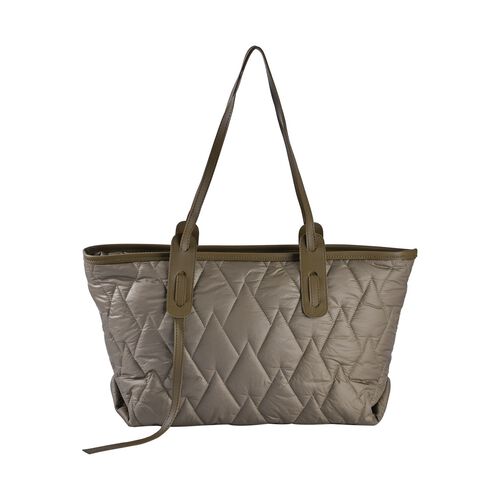 Stilvolle gesteppte geräumige -Tote Tasche, wasserabweisend, 56x30x16cm, Olive image number 0