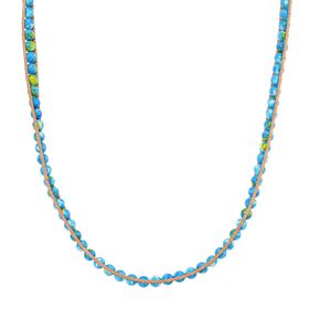 Flexible blaugrüne Regenblumen-Yuhua-Quarzit Halskette - 80 ct.