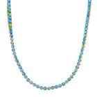 Blaugrüner Regenblumen-Yuhua-Quarzit Halskette, flexibel, ca. 80.00 ct