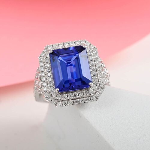 RHAPSODY AAAA Tansanit und VS-EF Diamant Ring in 950 Platin - 8 ct. image number 1