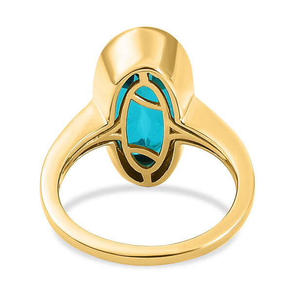 Capri-Blau Triplett Quarz und weißer Zirkon-Ring, 925 Silber vergoldet  ca. 5,44 ct image number 6