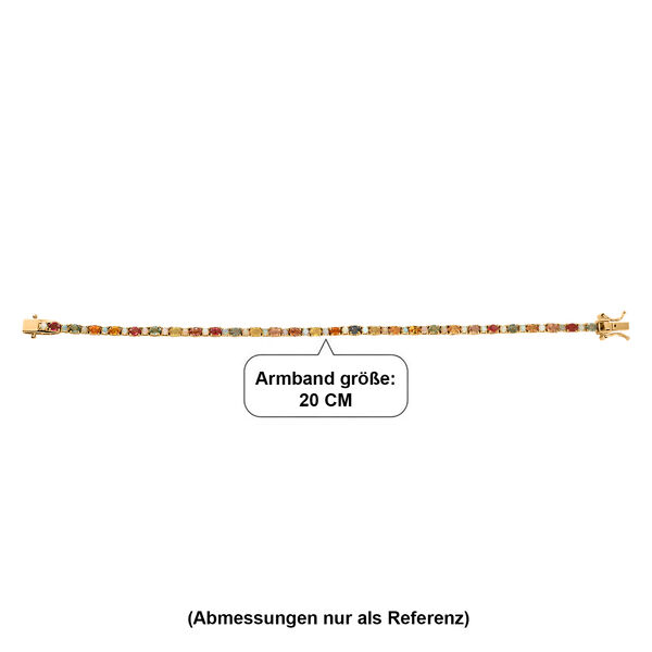 D'Joy Mehrfarbig Saphir, Nat&uuml;rlicher, &auml;thiopischer Welo Opal Armband ca. 20 cm 925 Silber 750 Gelbgold vermeil ca. 8,68 ct. image number 4