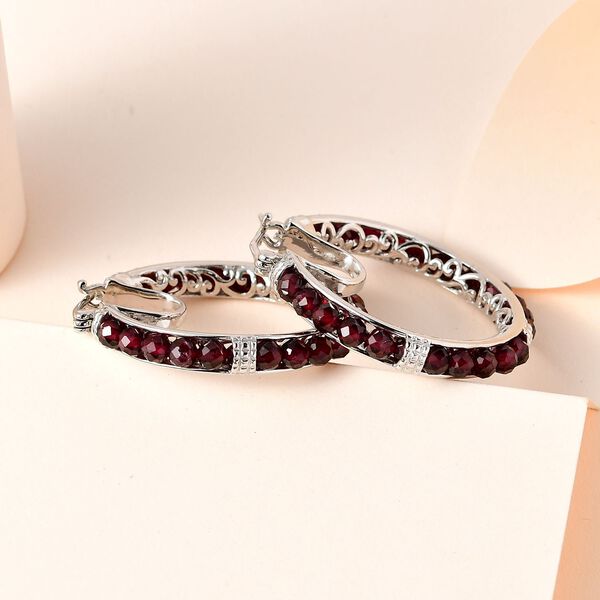 Infinity rote Granat-Ohrringe image number 2