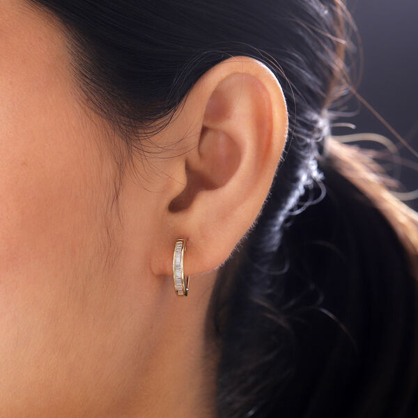 Diamant Creolen in Silber image number 3