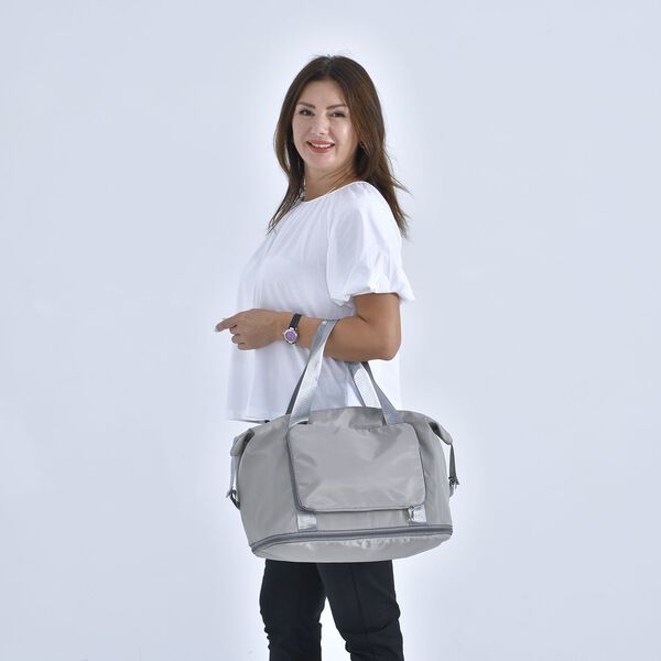 Faltbare Nylon-Reisetasche, Grau image number 8