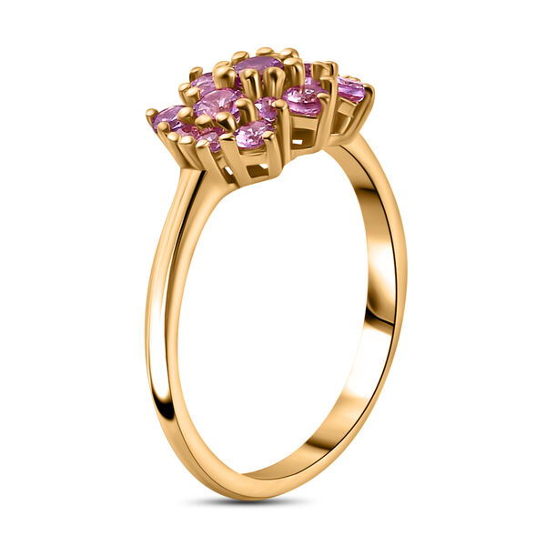 Lila Saphir Cluster Ring, 925 Silber vergoldet, 0,83 ct. image number 7