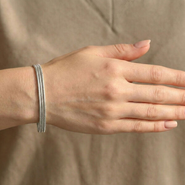 MULTI LINES SILK SNAKE 925 Silber rhodiniert Armband ca. 18 cm + 2.5 cm Extender, ca. 3,14g image number 1