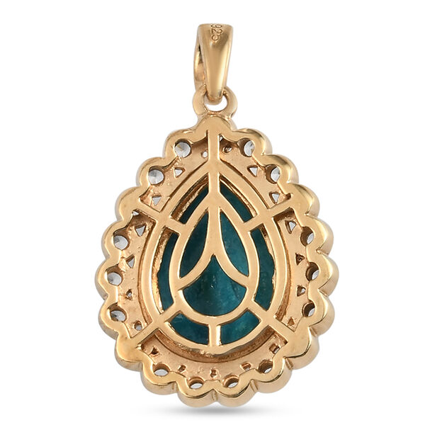 Opalina und Zirkon Halo-Anh&auml;nger in Silber image number 5