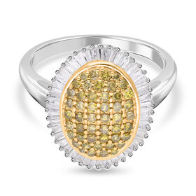 Gelber und weißer Diamant-Ring - 1 ct.