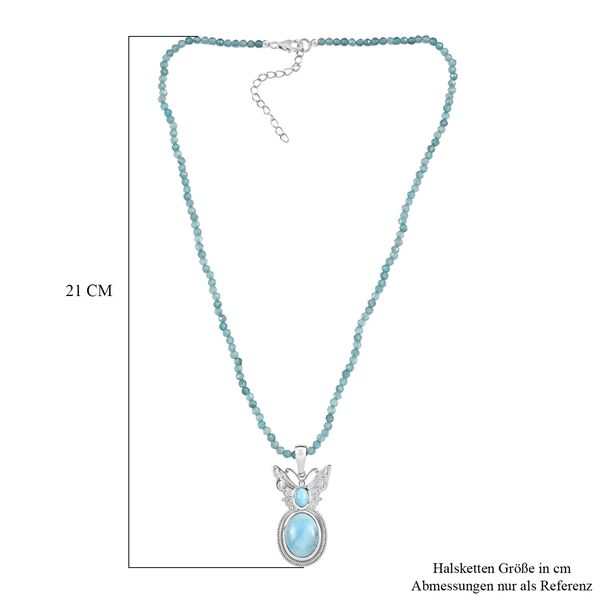AAA Larimar Anh&auml;nger mit 50cm Kette - 52,50 ct. image number 5
