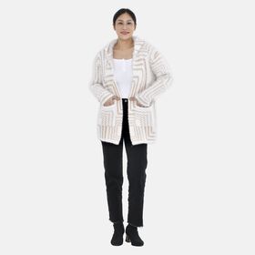 Kuschelweicher, geschmeidiger Cardigan mit Kapuze und zwei Taschen, 110x80 cm, beige