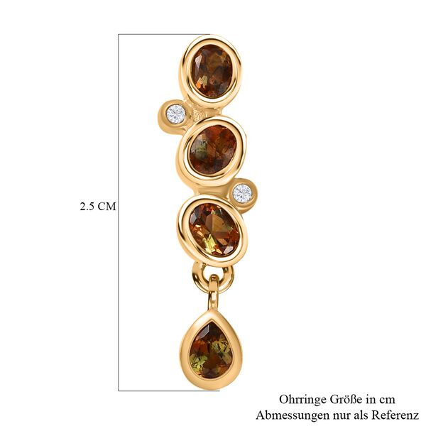 Nat&uuml;rliche Jenipapo Andalusit Ohrringe, 925 Silber vergoldet ca. 1.54 ct image number 5