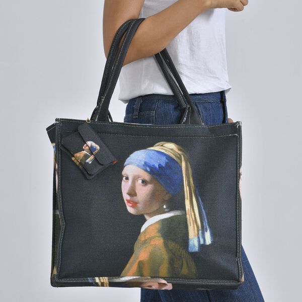 2er Set Shopper und Geldb&ouml;rse - M&auml;dchen mit dem Perlenohrring image number 12