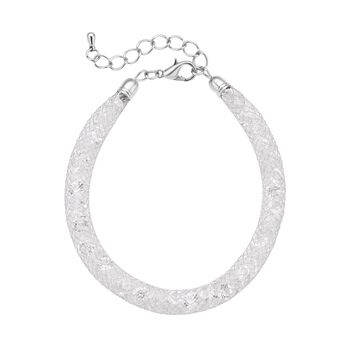 Wei&szlig;es Kristall Armband, ca. 18 cm, reines Messing