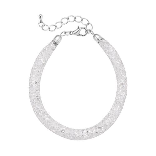 Weißes Kristall Armband, ca. 18 cm, reines Messing image number 0