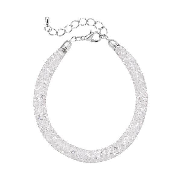 Wei&szlig;es Kristall Armband, ca. 18 cm, reines Messing