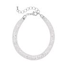 Weißes Kristall Armband, ca. 18 cm, reines Messing