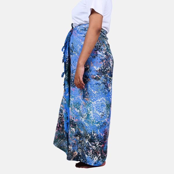 Bedruckter Balinesischer Sarong, Blau image number 1