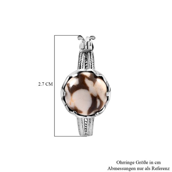 Erdnuss Holz Jaspis Ohrringe - 7,77 ct. image number 4