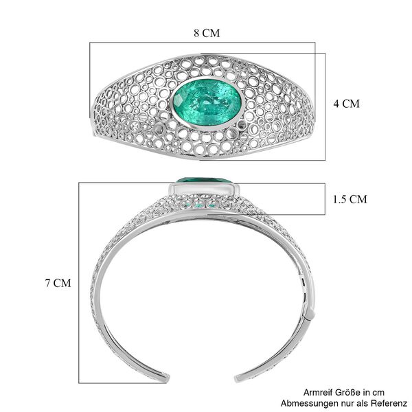 Smaragd-Quarz -Triplett Armreif, ca. 19 cm, 925 Silber platiniert, ca. 21.52 ct image number 6