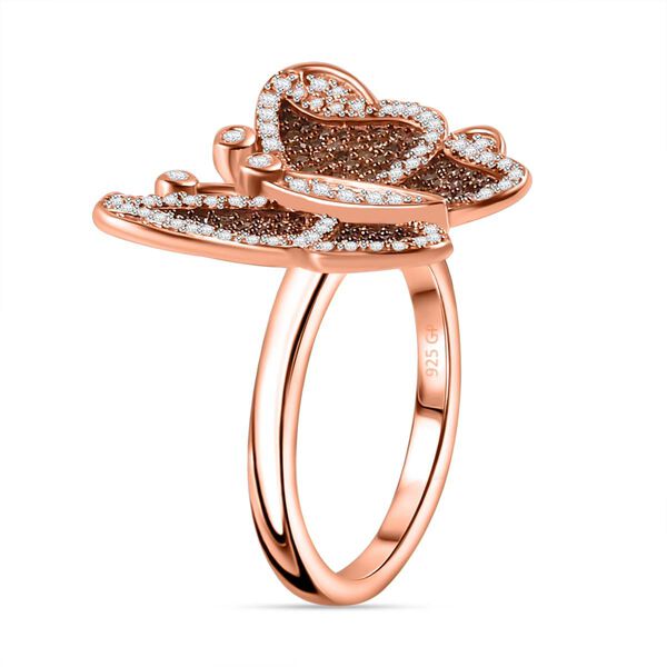 GP Kollektion Weißer Diamant Ring 925 Silber Roségold Vermeil (Größe 17.00) ca. 0.75 ct image number 5