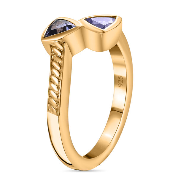 Tansanit Bypass Ring 925 Silber 585 Vergoldet image number 5