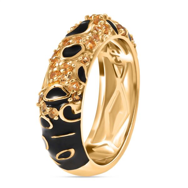 GP Trionfo Leopard Kollektion - AA Citrin Ring 925 Silber 750 Gelbgold Vermeil (Größe 18.00) ca. 0.88 ct image number 4