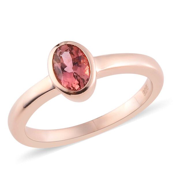 Nat&uuml;rlicher Blush Turmalin-Ring, 925 Silber Ros&eacute;gold Vermeil  ca. 0,53 ct image number 4