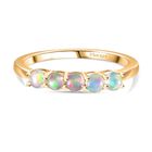 D'Joy AA Natürlicher, äthiopischer Welo Opal Ring 925 Silber 750 Gelb Vergoldet (Größe 17.00) ca. 0.38 ct